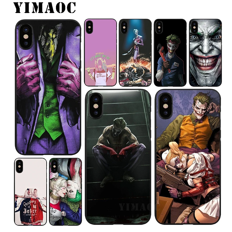 YIMAOC Джокер и Харли Квинн Мягкий силиконовый чехол для iPhone 11 Pro Xr Xs Max X или 10 8 7 6 6S Plus