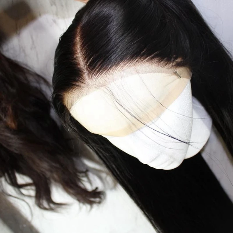 Парики из натуральных волос на кружеве без клея для женщин, черный, предварительно выщипанный бразильский прямой парик из натуральных волос Remy
