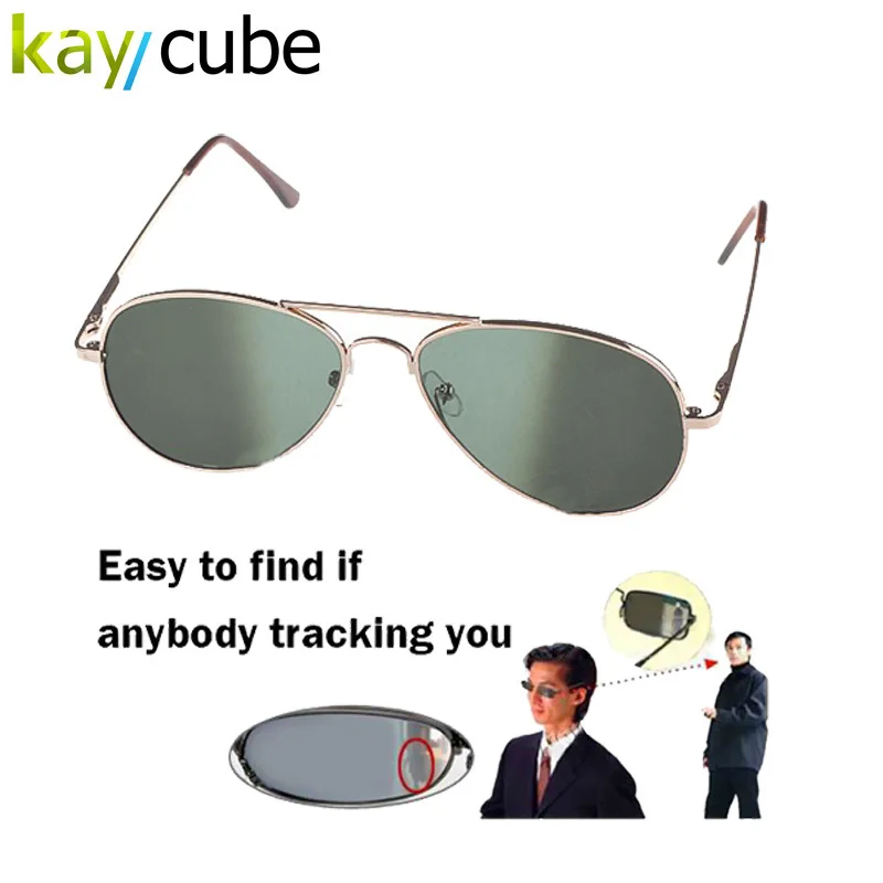 Anti UV Anti-Tracking Sunglasses Anti-Track Monitor Sunglasses Rearview Sunglasses Black Glasses Security Mirror bug detector triangle design mirror lens sunglasses