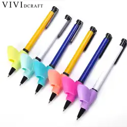 Vividcraft 3 шт./компл. детей написание помощь цанговый карандаш держатель дети силикагель карандаш Grip коррекции инструмент карандаш Топпер Пера