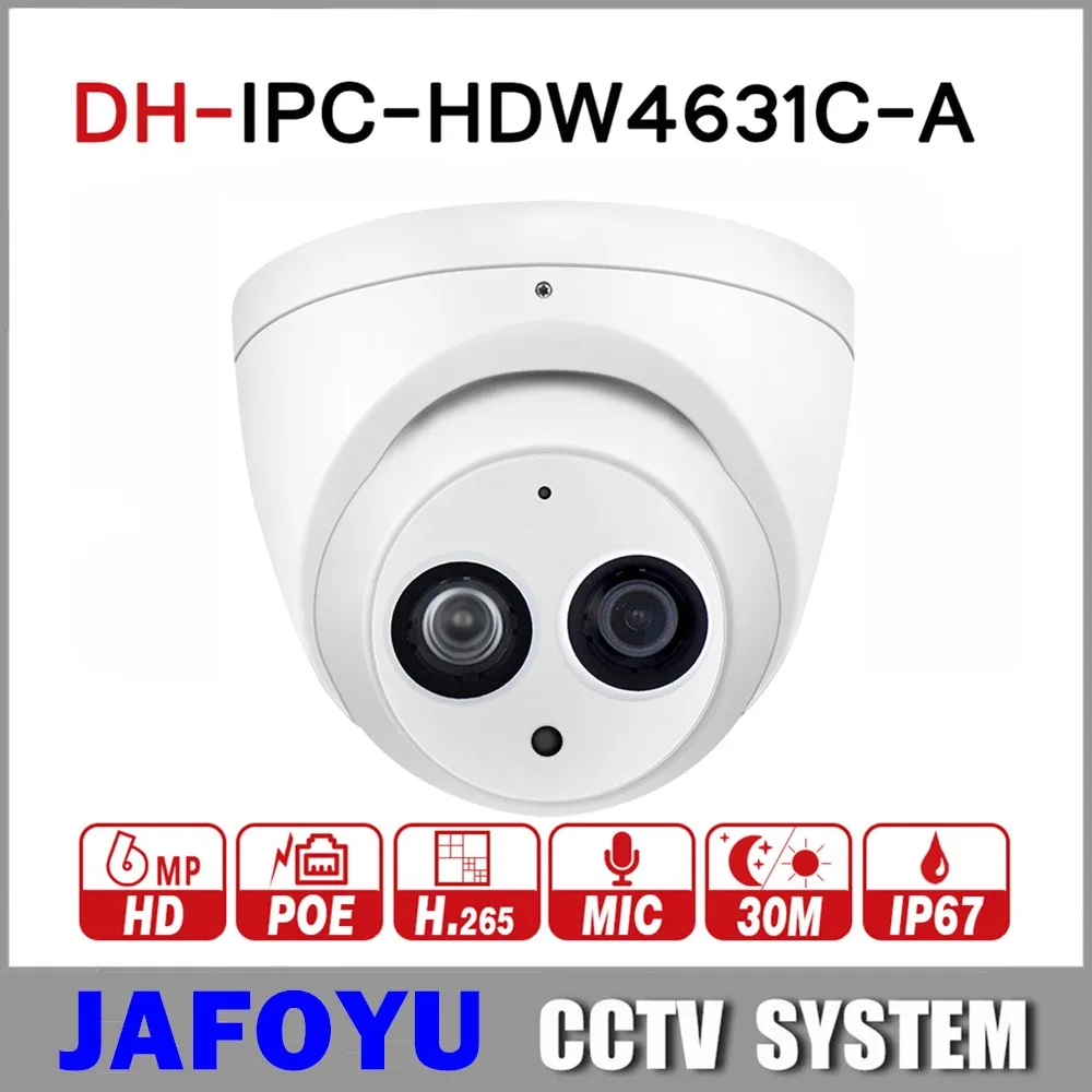 DH IPC HDW4631C A with logo 6MP IP Camera HD POE Network Mini Dome