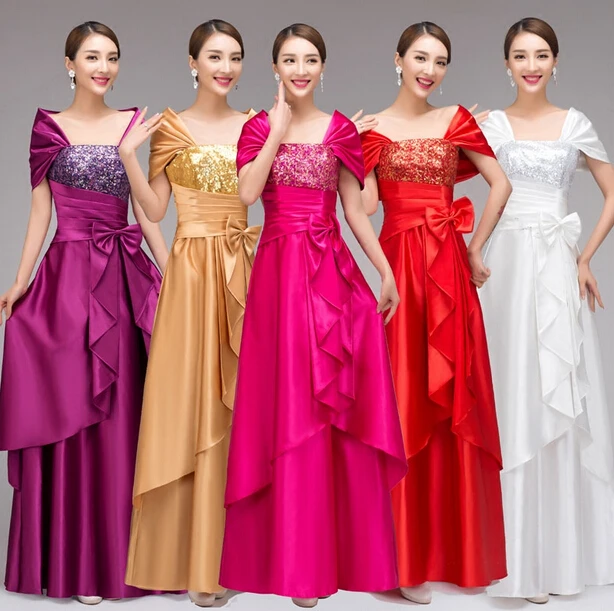 Sing choral service group team costume long party dresses 6 colors