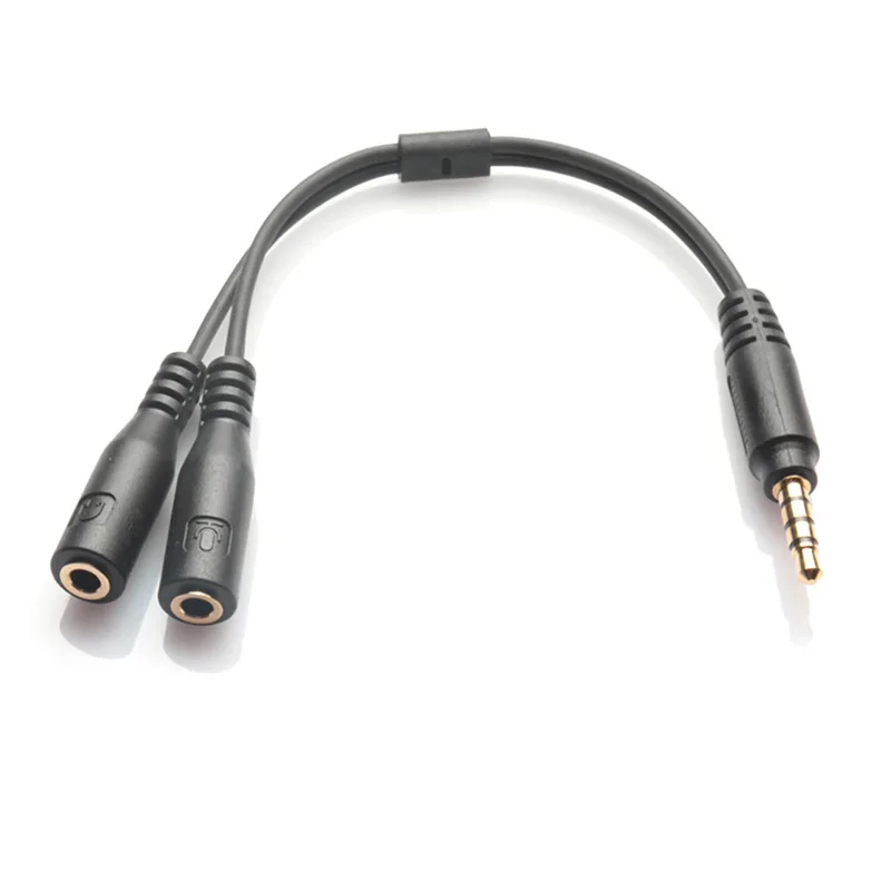 OOTDTY 3.5mm Stereo Audio Male to 2 Female Headphone Mic Y Splitter