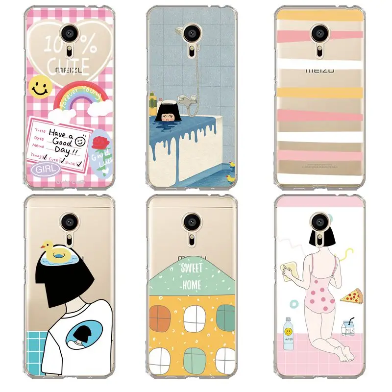 Rainbow Soft Clear TPU Phone Case For meilan MX6 pro6 U20 U10 A5 M5 M5S E E2 Duck Printed Snack Bags Cover Free Shipping | Мобильные