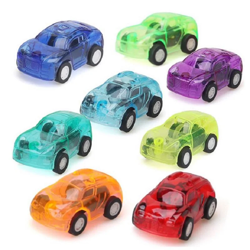 10Pcs/lot SQUINKIES Cars Toys Transparent Candy Color