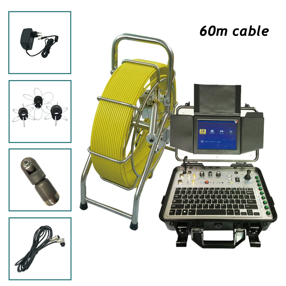 Pan Tilt Drain Inspection Camera Pipe Inspection System With Meter