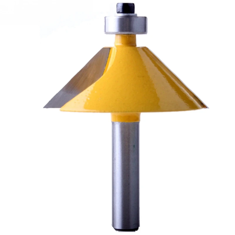 

HLZS-1Pc 8Mm Shank Large 45 Degree Chamfer&Bevel Edging Router Bit Wood Cutting Tool Woodworking Router Bits