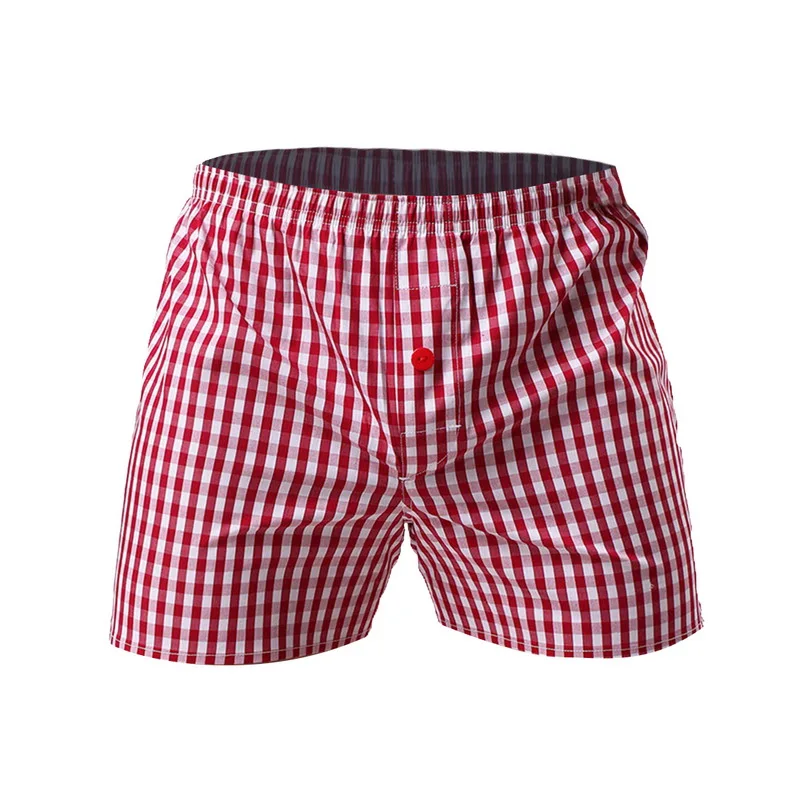 SHUJIN мужские хлопковые свободные штаны Летние повседневные Бодибилдинг Homme шорты модные клетчатые эластичные дышащие шорты - Цвет: Red