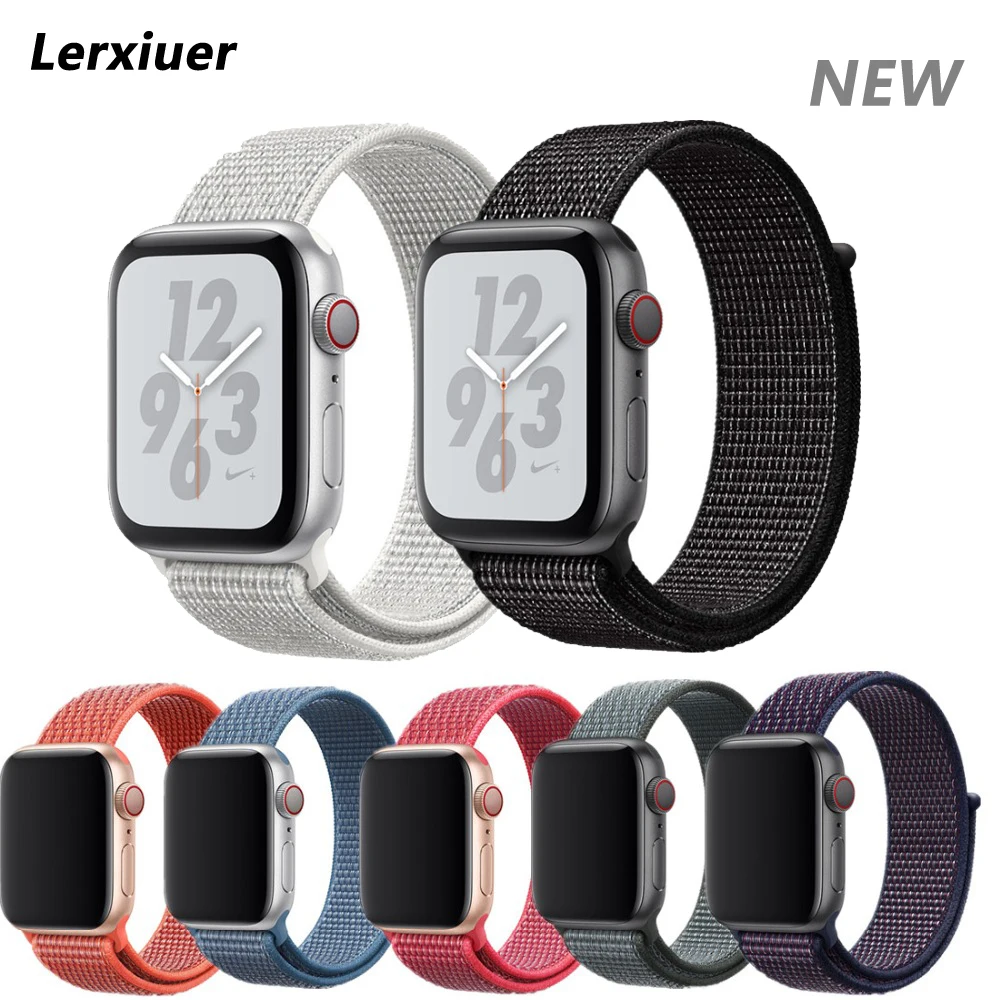 

Woven nylon loop For Apple Watch 4 44mm 40mm band strap Iwatch series 3 2 1 42mm 38mm breathable sport wrist bracelet belt