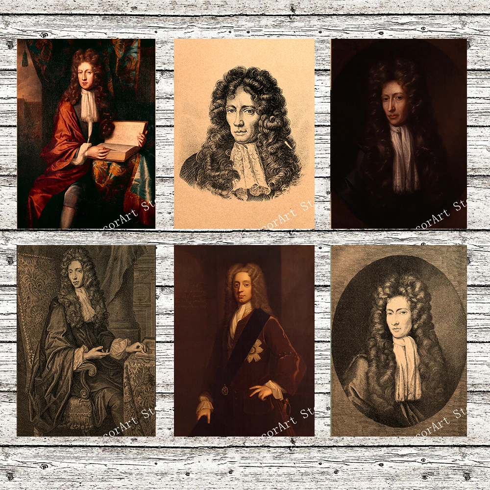 

Robert Boyle Scientist Chemist Canvas Painting Vintage Wall Picture Kraft Poster Coated Wall Stickers Home Decoration Gift