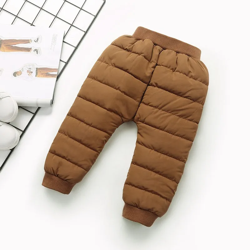 COOTELILI Winter Kids Boys Girls Pants Warm Fleece Velvet Elastic Waist Baby Kid Pant Thicken Infant Long Pants Children   (1)