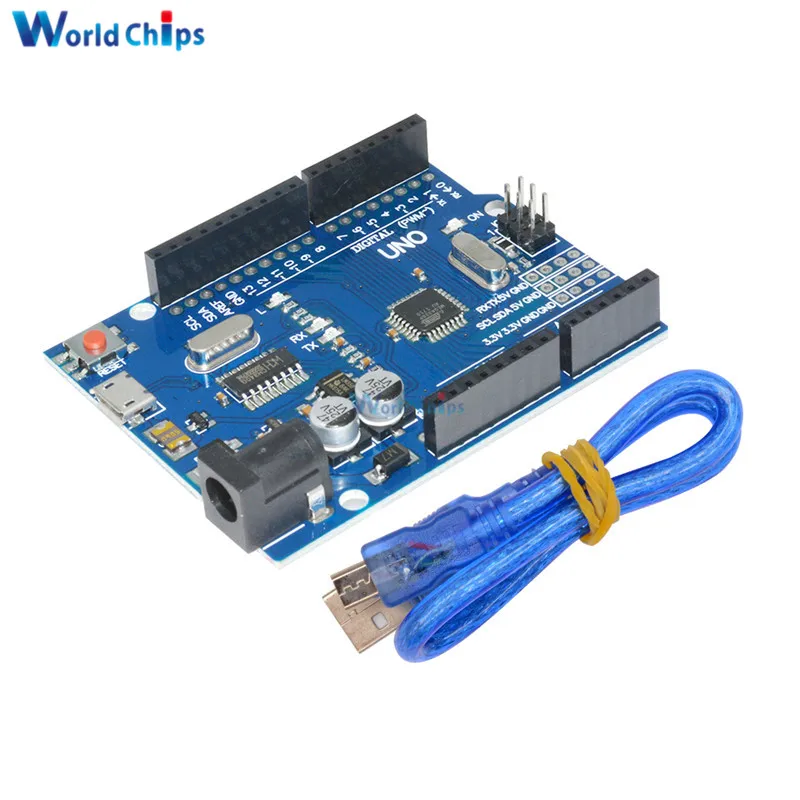 

One Set Cool Version UNO R3 CH340G MEGA328P UNO R3 ATMEGA328P AU Board Module Compatible CH340 Micro USB DIY Kit