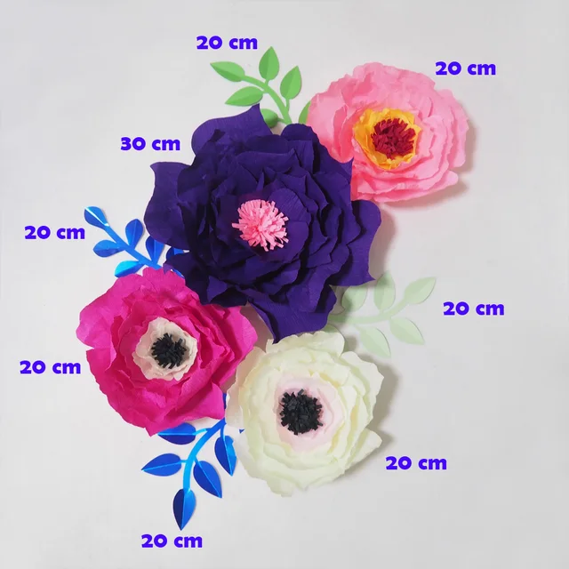 2018 giant crepe paper flowers artificial flores artificiale 4pcs 4 giant crepe paper flower