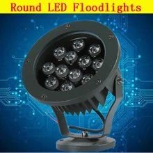 6 Вт светодиодный прожекторы RGB IP66 наружные лампы AC110V-240V 9 Вт открытый Водонепроницаемый прожектор 24 Вт круглый светодиодный освещение для сада 12 Вт дерево Лам