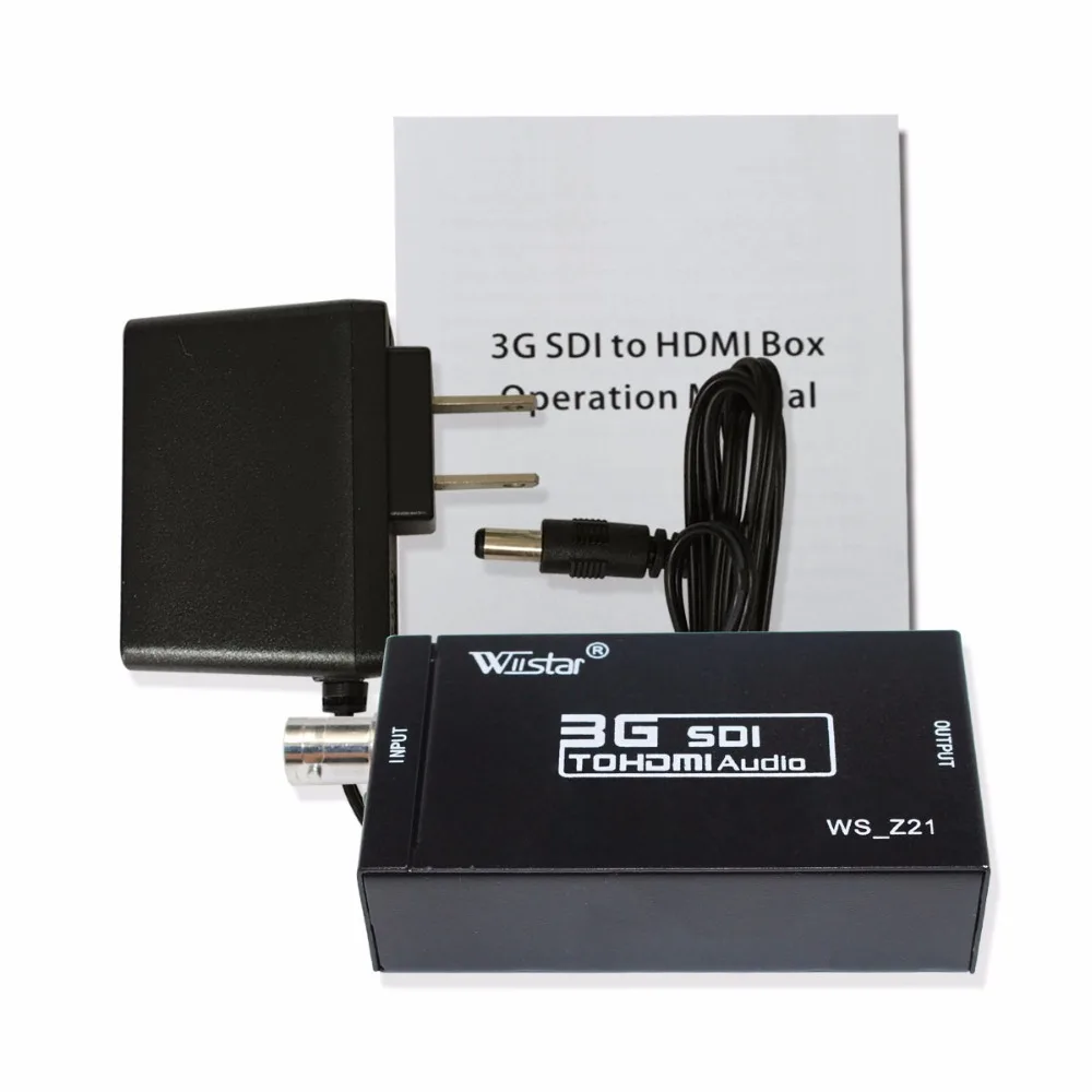 Acheter Retail OEM ODM Wiistar Mini 3g SDI vers HDMI Convertisseur Adaptateur Soutien HD SDI 3G SDI Signaux Montrant sur HDMI Affichage