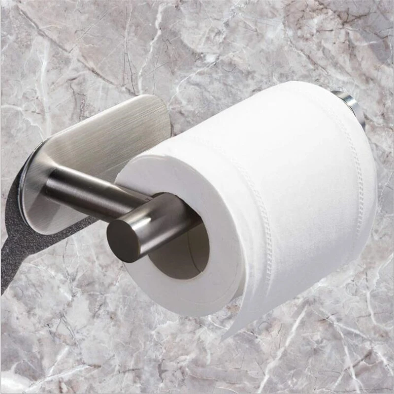 

Stainless Steel Square Base Without Cover Bathroom Accessories Practical Wall Mounted Toilet Paper Holder Tissue Holder