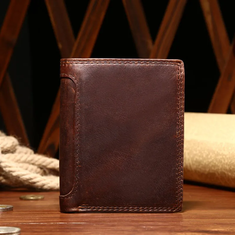 2018 New cow leather men wallets genuine leather High