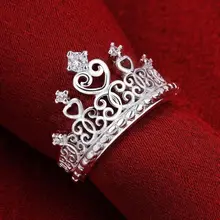 

Crown Ring Charm Size 7 8 Silver Plated Zircon Fashion New Gift Women Jewelry