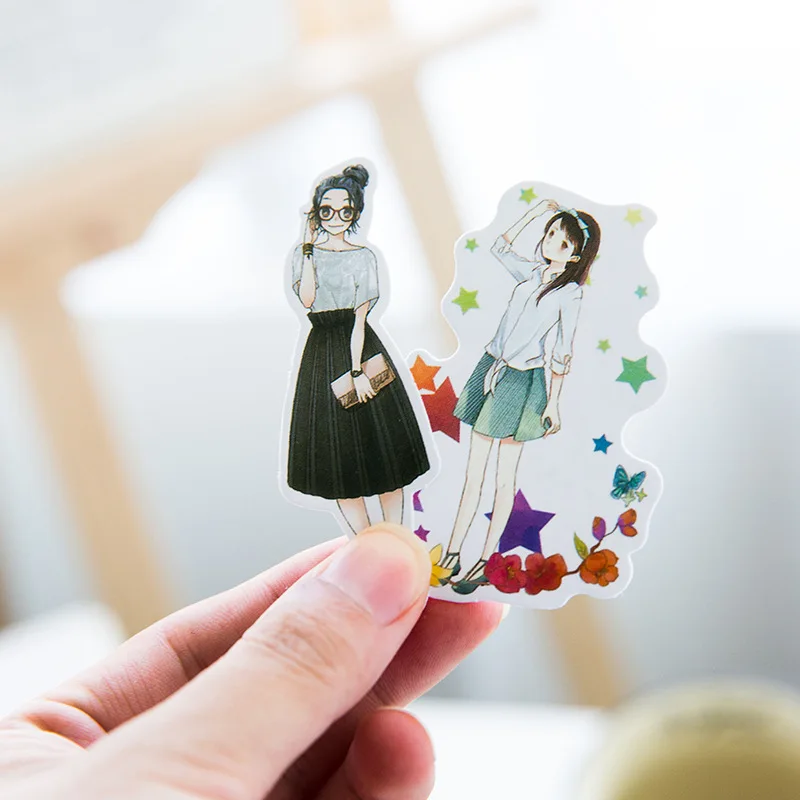 

Cute Printed Stereo Characters Stickers Wrapped In Hand Books Decorated With A Notebook Homemade Stickers School Supplies Gifts