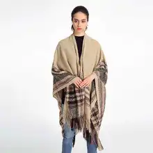 New Striped Pashmina Women Street Fashion Echarpe Hiver Femme Luxury Brand Blanket Scarf font b Tartan