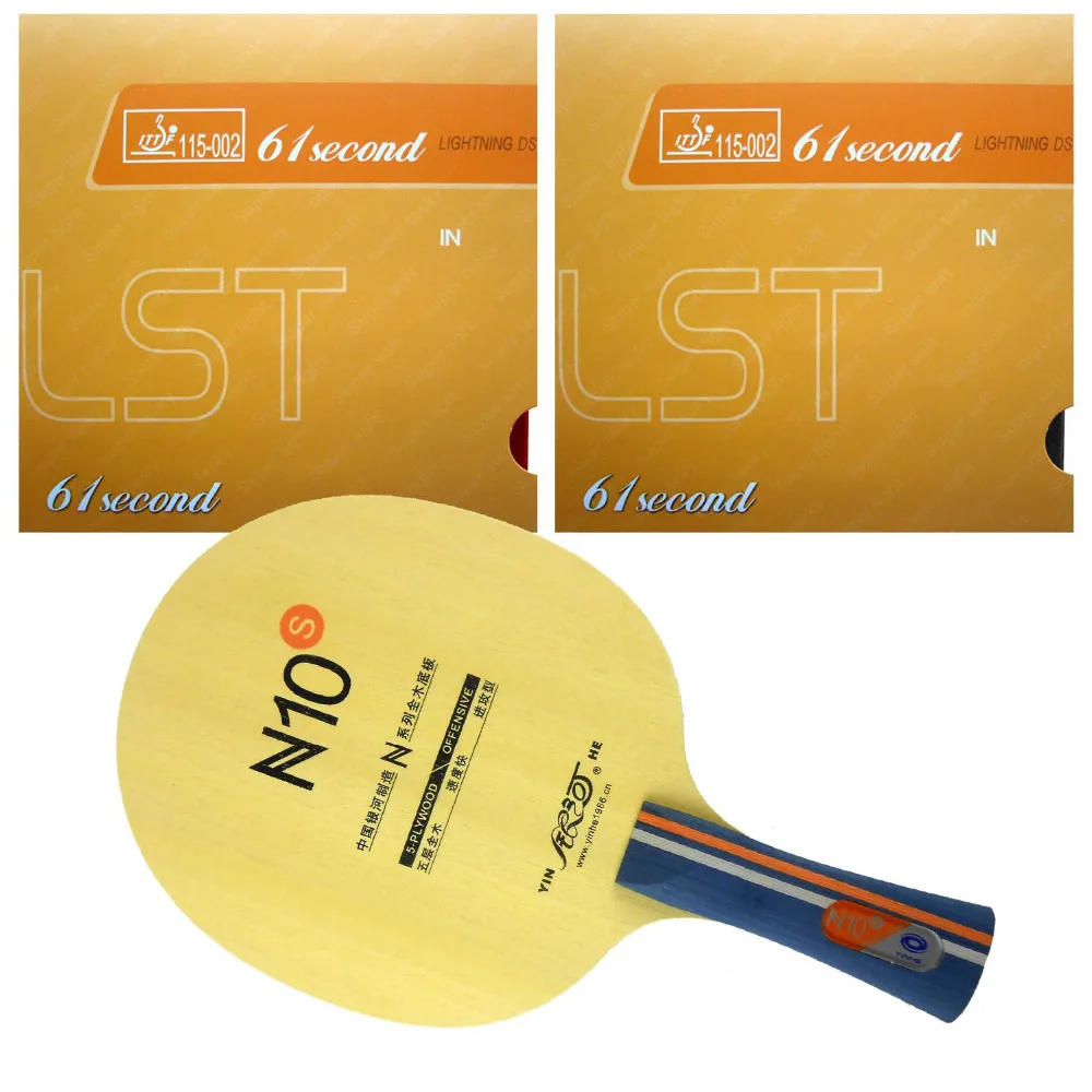 

Pro Table Tennis Combo Paddle Racket Galaxy YINHE N10s Blade with 2x 61second Lightning DS LST Rubbers Shakehand long handle FL