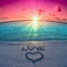 Квадратный алмаз 5D DIY круглый бриллиант закат живопись фото на заказ "люблю пляж" Вышивка крестом мозаика дома декор