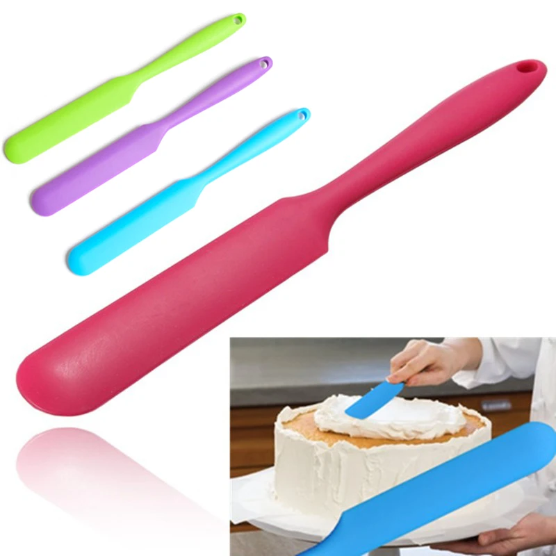 EZLIFE Random Color 1pcs Silicone Batter Spatula Cake Cream Mixer Long