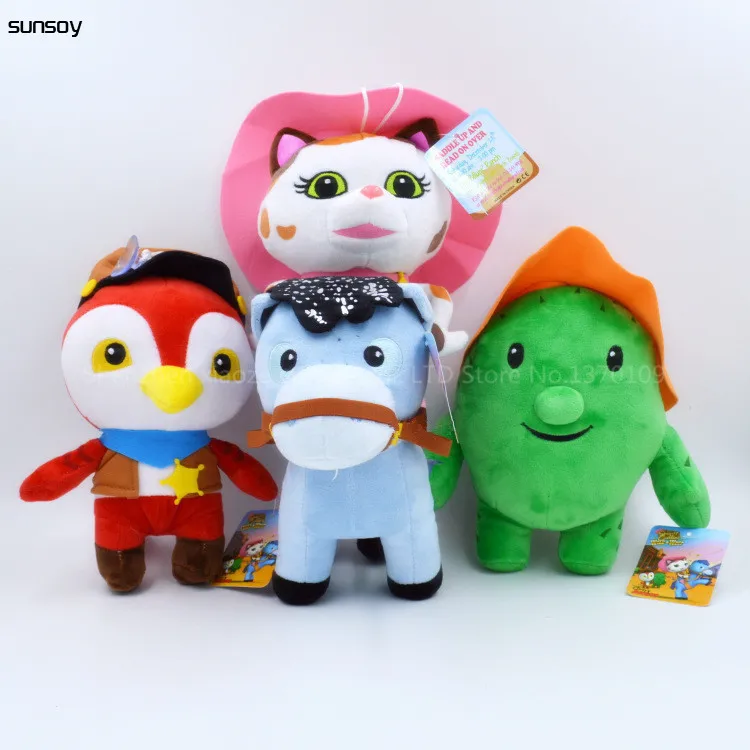 

4Pcs/Lot Sheriff Callie's Wild West Toy Plush Cartoon Toys 20-25CM Sheriff Callie Horse Woodpecker Cactus Cheap Toys For Kids