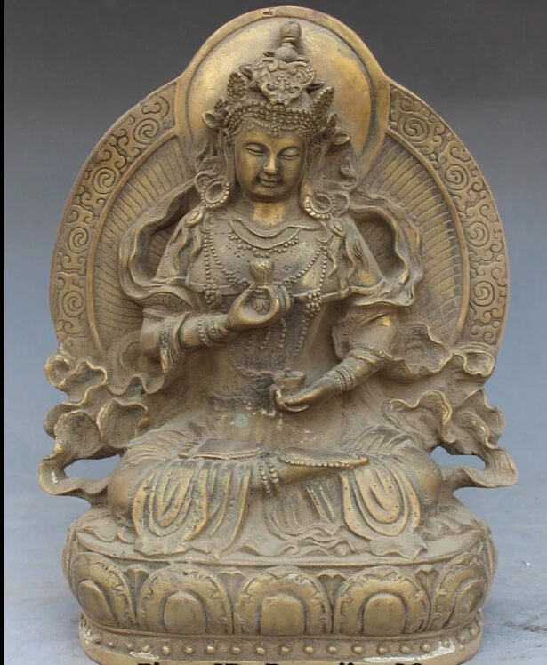 

zhaorui588631>>>8" Tibet Buddhism Temple Bronze Vajradhara Vajrabhairava Goddess Buddha Statue