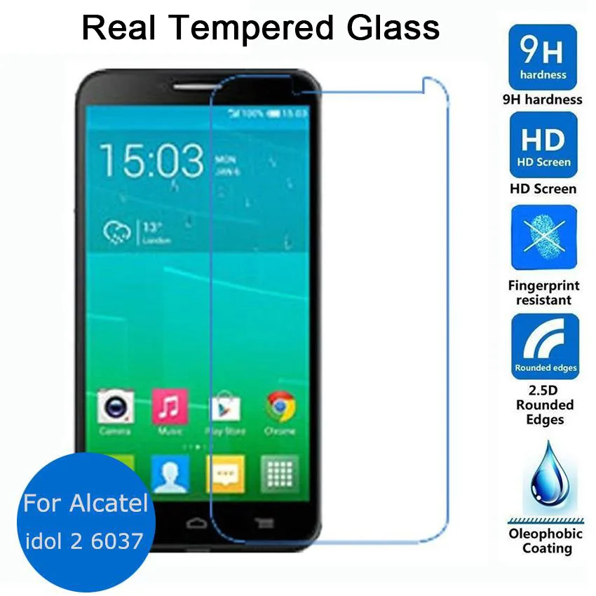 

for Alcatel One Touch Idol 2 Tempered Glass Screen Protector 2.5 safety Protective Film on Idol2 6037 onetouch 6037K 6037Y 6037I