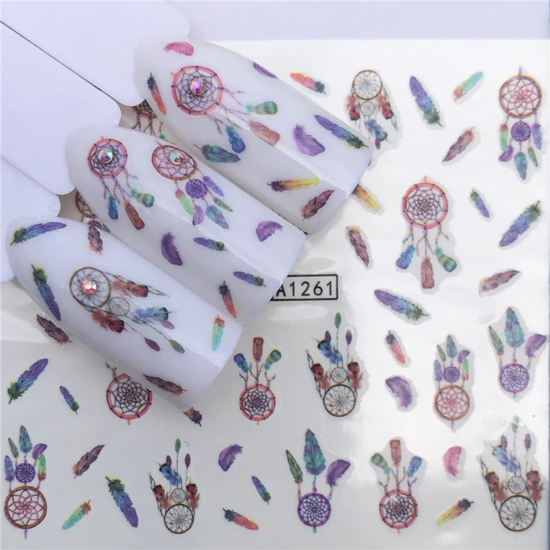 

WUF 1 Sheet Mix Owl Dream Catcher Nail Art Water Transfer Decal Sticker For Nail Art Tattoo