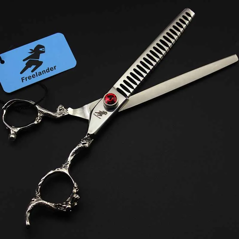 7 дюймов Pet Groomer резка Акула истончение плотные ножницы Дракон ручка
