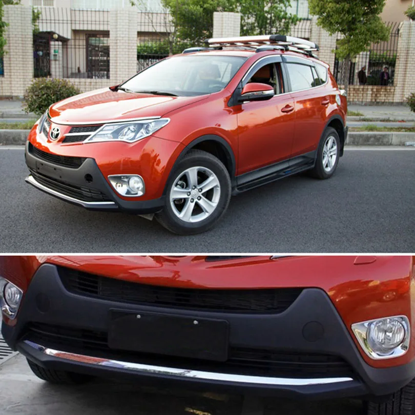 Sport ABS Mirror Chrome Front Bumper Molding Trim Cover Protector Garnish for Toyota RAV4 2013