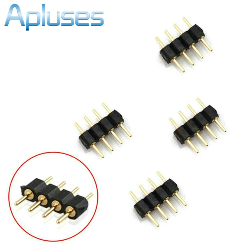 

10pcs/Lot 4 Pin Plug Male To Male RGB Connector For 3528 5050 RGB LED Strip light