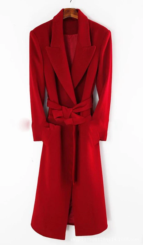 Женское шерстяное пальто зимнее женское пальто красный/черный Тренч теплое Женское пальто большого размера Европейская мода женская одежда L871