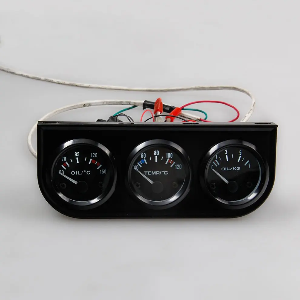 

Car Three-In-One Voltage Oil Temperature Gauge Oil Pressure Gauge Auto Parts Triple Instrument Modification Instrument