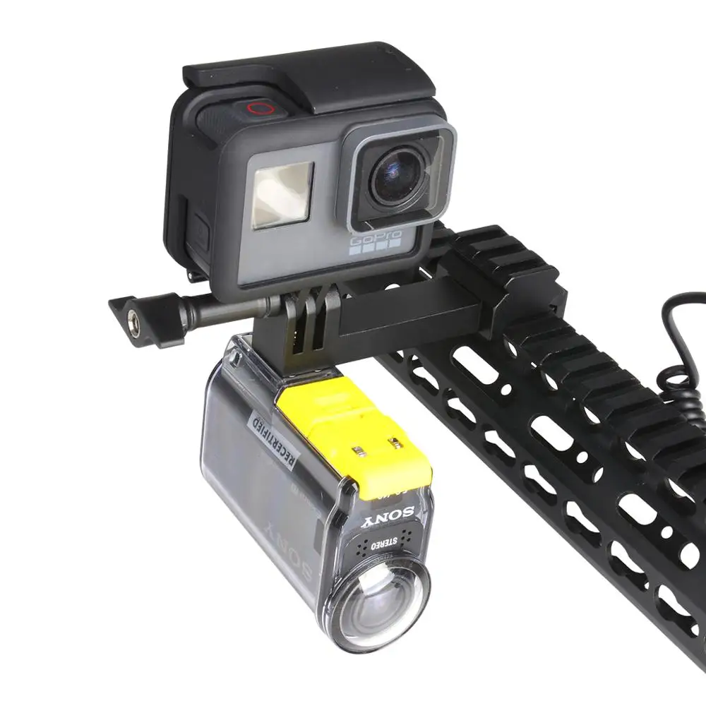 2 в 1 адаптер для экшн камеры Пикатинни Вивера пистолета страйкбольного Gopro Hero Sony