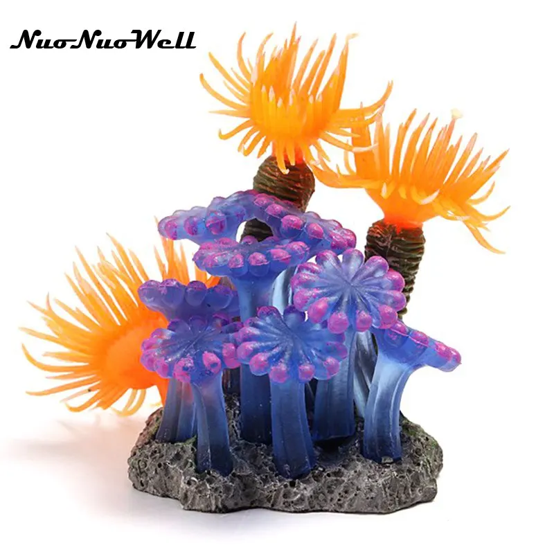 Fish tank Decoration Artificial Coral Aquarium Decorations Plastic Water Grass Underwater plants | Дом и сад