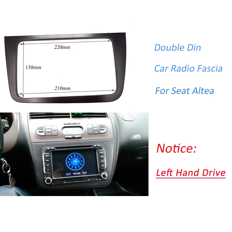 Free shipping silver grey font b Car b font Fascia for Seat Altea LHD Radio Stereo
