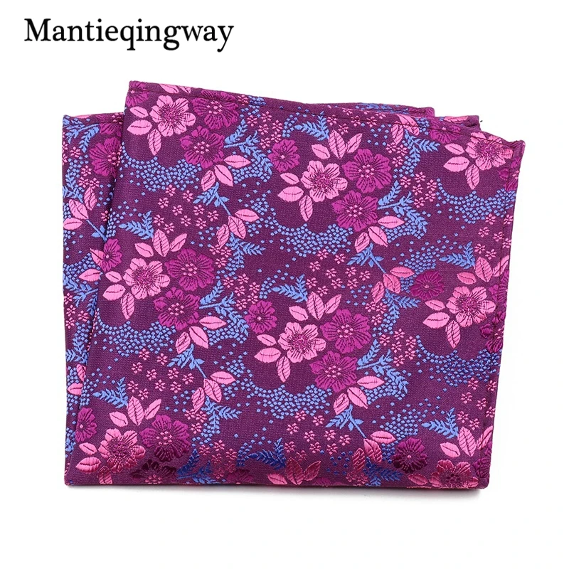 Mantieqingway Пейсли Цветочный платок полиэстер Карманный квадратный для мужской