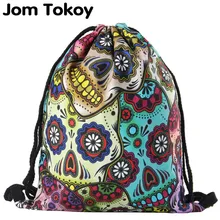 Jomtokoy 2018 New skull font b Drawstring b font font b Bags b font 3D Printed