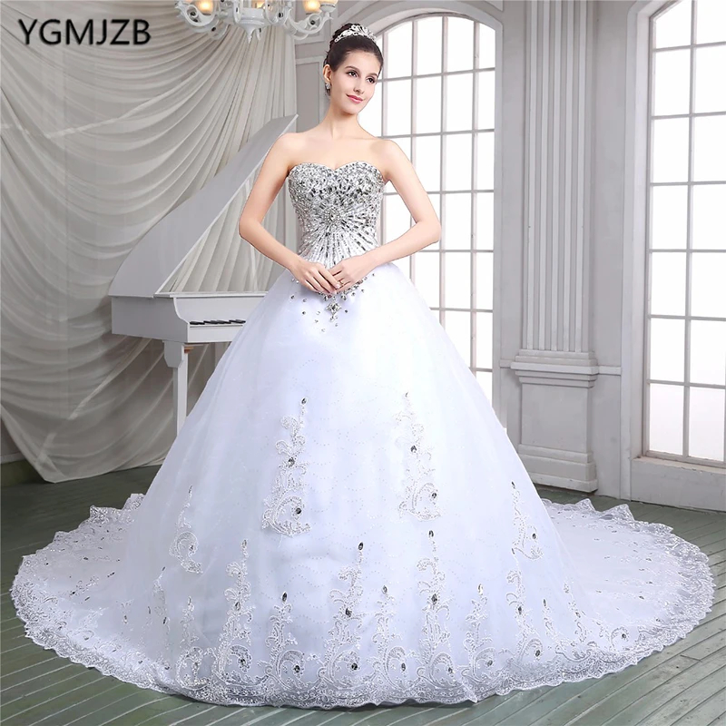 Роскошные свадебные платья Vestido De Noiva 2018 бальное платье с бисером и длинным