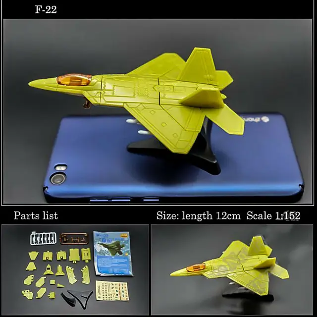 4D Assembly Airplane Helicopter Model SR-71 AH-64 F-16 F-22 F-117A Collection Puzzle Figure Toy 6