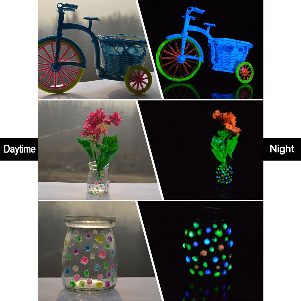 30g 10color DIY Graffiti Paint Luminous Acrylic Glow In The Dark Pigment Party Fluorescent Body Art For Party|Сверкающие товары