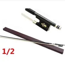 High quality violin bow size 1/2 violino Ebony wood Bow Top Horse hair violin accessory bow accessories para violino with Case