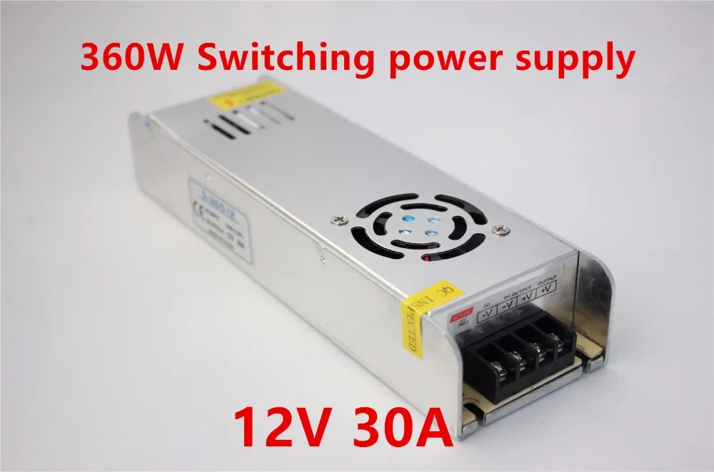 

220V to 12V 30A 360W Switching power supply Driver For LED Light Strip Display Factory Supplier Mobinse Free Shipping