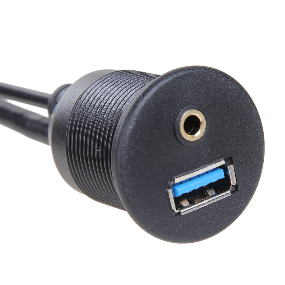 1 м USB 3 0 &amp 5 мм &quotпапа&quot в и AUX женскому удлинитель утапливаемое крепление