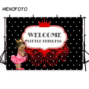 

MEHOFOTO Princess Birthday Party Photography Background Grils baby shower black red dots poster Children Background Photo booth