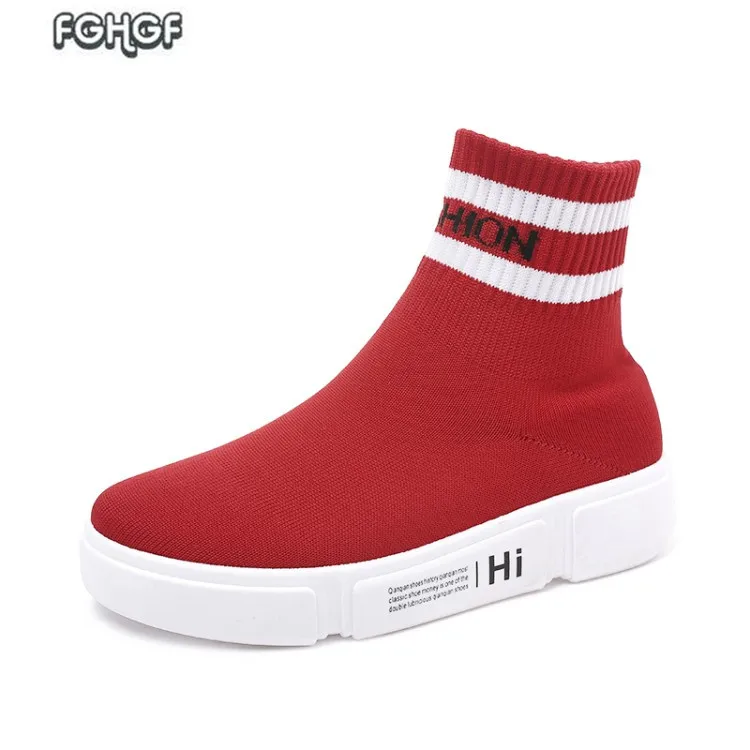 

Knitting Socks Sneakers Women Shoes Woman Slip On Breathable Lightweight Jogging Sheo Ladies Footwear Trainers Tenis Femme Tufli