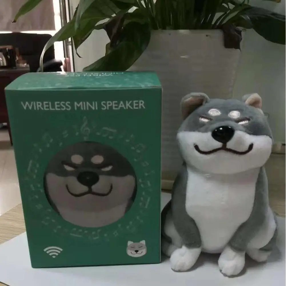 Cute Cartoon Plush Dog Wireless Bluetooth Speaker Stereo Super Bass Subwoofer Home Decoration Christmas Gifts R20 - Цвет: gray